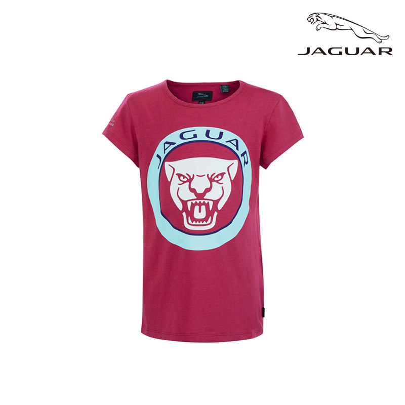 jaguar/捷豹 女童豹头图案圆领短袖t恤