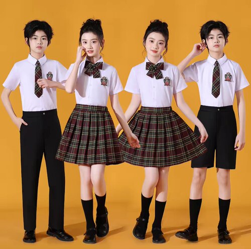 新款六一儿童合唱服男女童学院风套装诗歌朗诵比赛演出服班服礼服