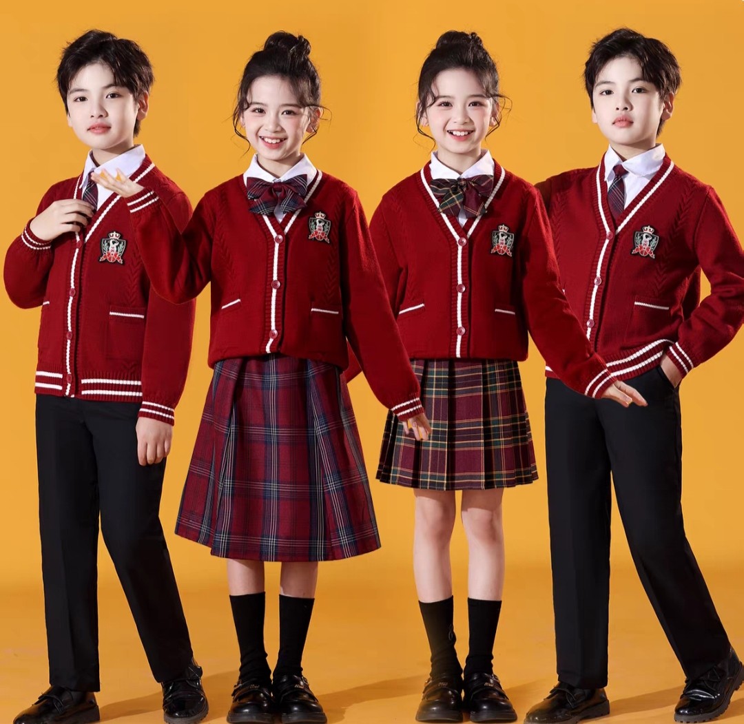 新款元旦儿童合唱服男女童学院风套装诗歌朗诵比赛演出服班服礼服