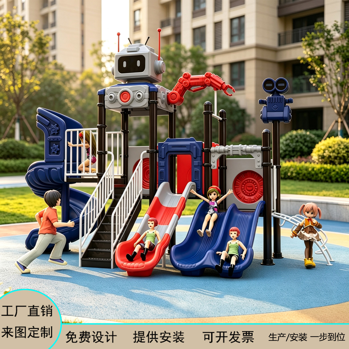 幼儿园大型户外滑梯攀爬组合