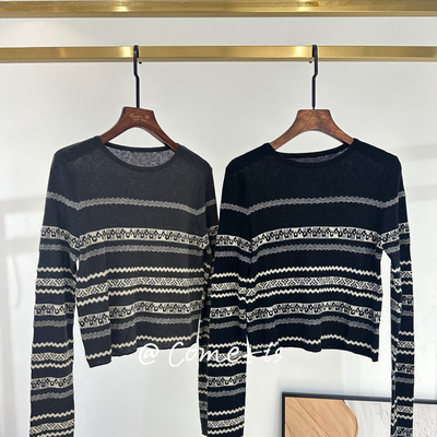 波嬉街拍山羊绒羊毛显瘦短款毛衣