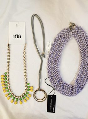 日本购回日本制小众时尚品牌项链多巴胺大款不规则多彩好搭配