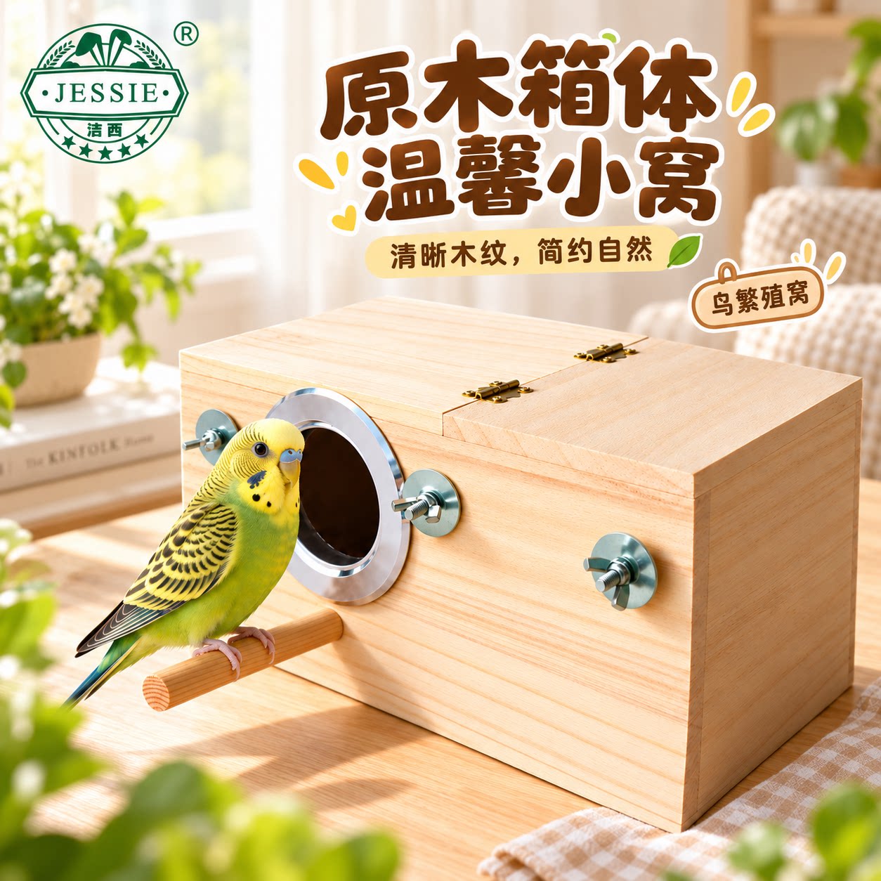 鸟用实木虎皮牡丹鹦鹉鸟用繁殖箱 鸟窝鸟笼孵化箱鸟用品 包邮多省