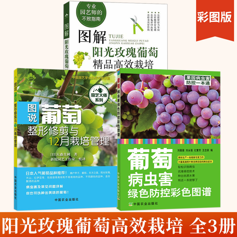 全3册葡萄病虫害绿色防控彩色图谱+图解阳光玫瑰葡萄**高效栽培+图说葡萄整形修剪与12月栽培管理葡萄 葡萄种植技术书籍果树水果怎么样,好用不?
