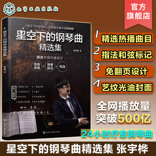 星空下 钢琴谱曲谱自学流行歌曲教材音乐双手简谱带指法初学者入门教程书曲集成人乐谱琴谱24小时疗愈弹奏和弦标记 钢琴曲精选集