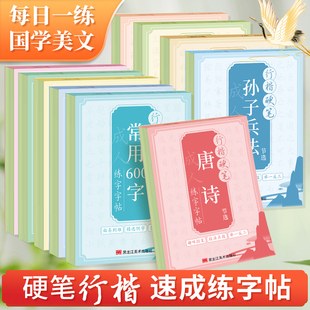 行楷硬笔临摹字帖新手入门楷书控笔钢笔成人练字书法同步字帖唐诗宋词元 曲节选常用字控笔笔划偏旁诗经纳兰词论语道德经孙子兵法