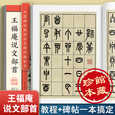 王福庵说文部首 中国碑帖高清彩色精印解析本篆书小篆毛笔书法临摹字帖原贴毛笔字专用初学者入门视频教程软笔练字帖成人墨点字帖