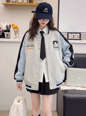 女大童美式棒球服外套2026新款