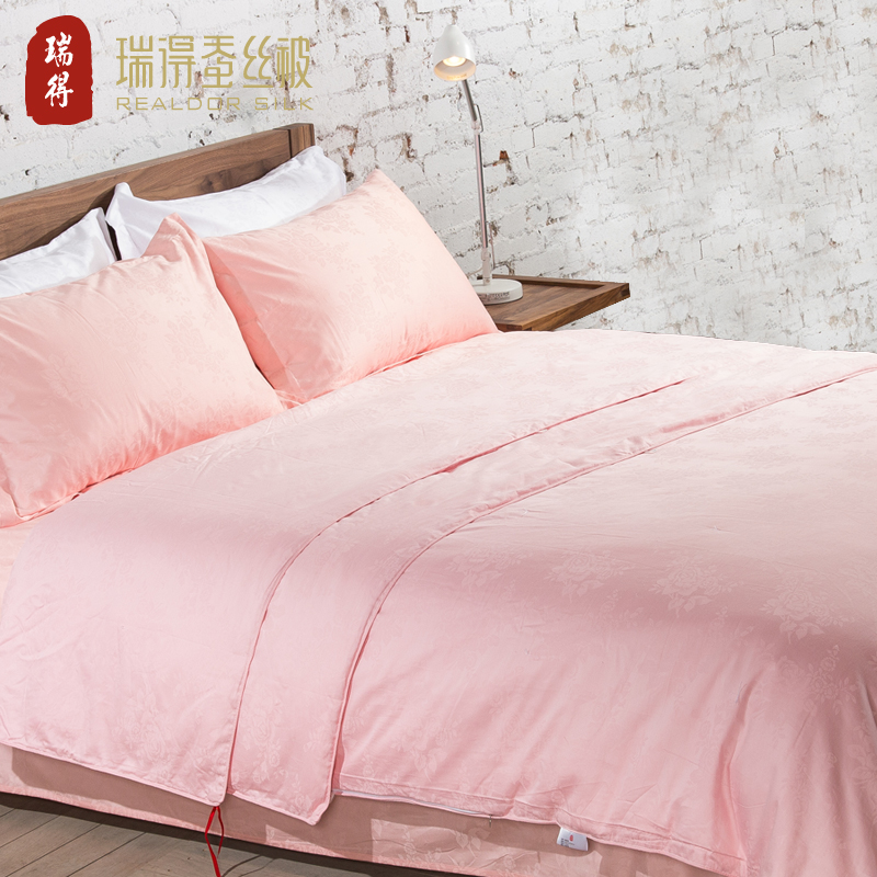 瑞得牡丹提花四季可定制桑蚕丝被