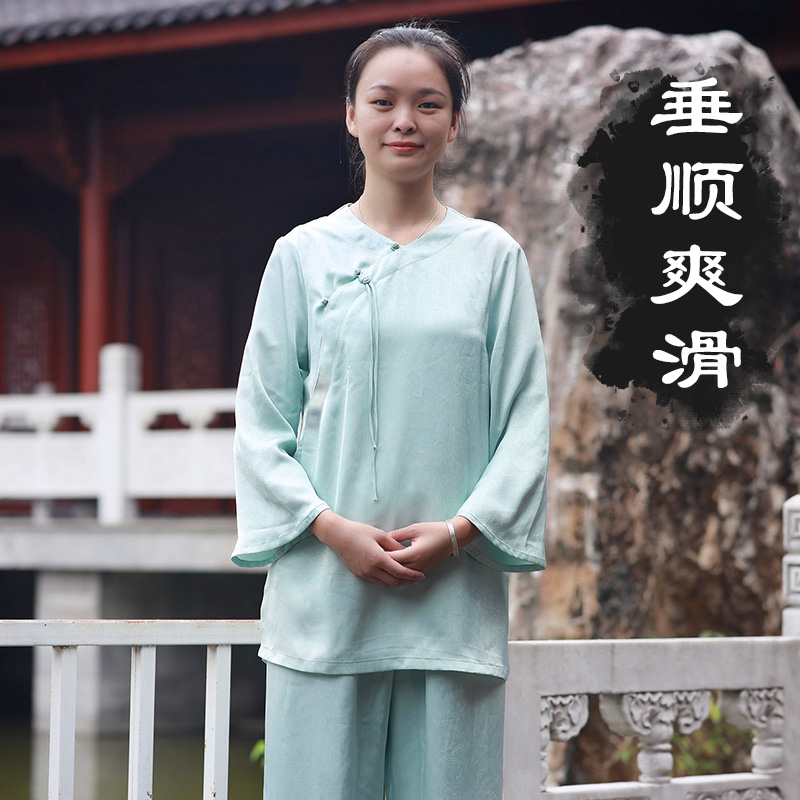 2025高端太极服女款秋季新款八段锦太极拳练功服斜襟武术服装