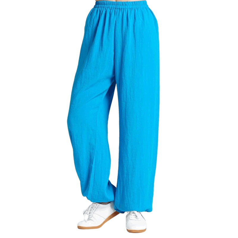 棉麻太极裤秋季练功裤女男棉绸亚麻太极服裤子旗舰店练功服灯笼裤