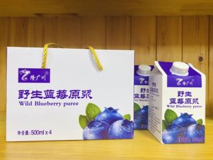 小兴安岭伊春特产隆广川野生蓝莓原浆沙棘蔓越莓原浆500ml包邮