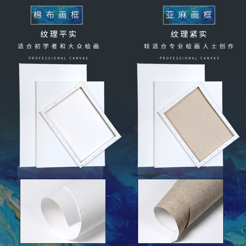 极速油画框油画布l丙烯颜料水粉空白油画板手绘练习材料初学者写