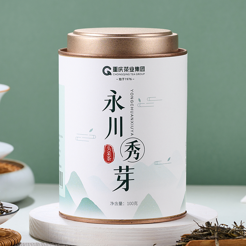 永川秀芽100g头采茶绿茶叶明前春茶毛尖嫩芽重庆茶业2026新茶