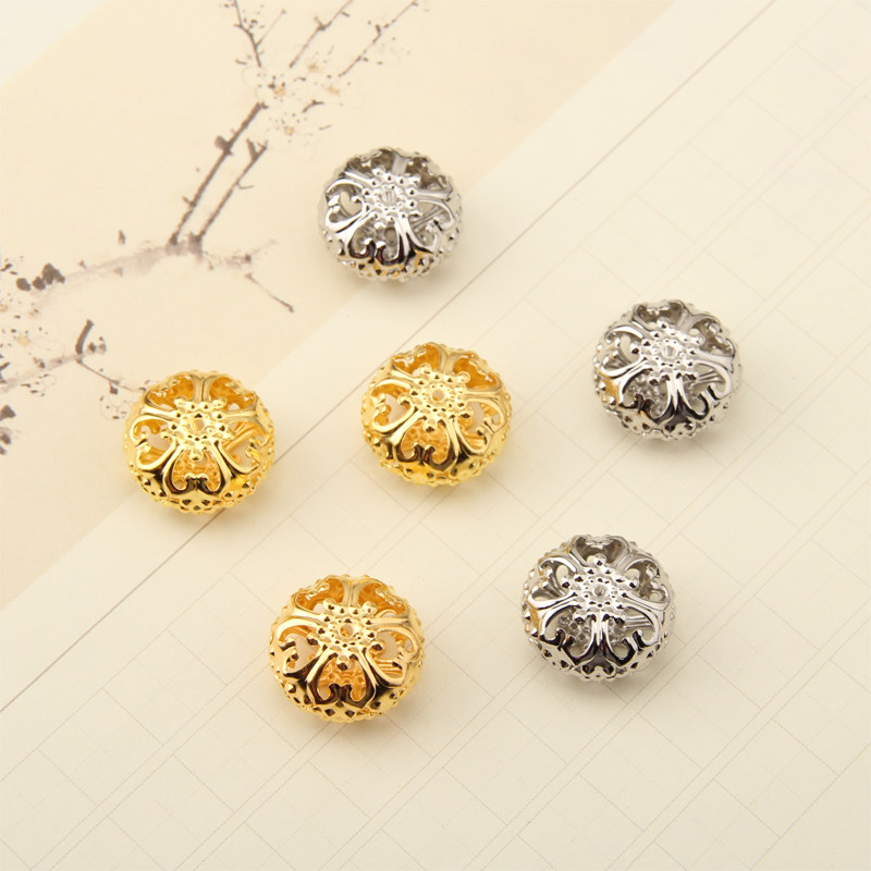 镂空花球扁球灯笼挂球汉服古风发簪步摇头饰diy手工制作材料配件