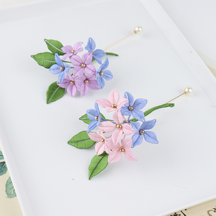 非遗缠花diy材料包胸针发簪头饰发夹无尽夏绣球花手工团建教程