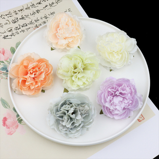 絹花牡丹古風(fēng)發(fā)簪夾diy手作仿真花花朵婚慶花墻胸花頭飾油畫風(fēng)格