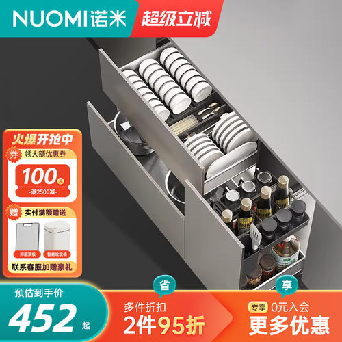 诺米不锈钢厨房橱柜拉篮