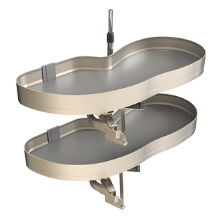 NUOMI诺米橱柜联动转角拉篮厨房地柜双层收纳调味托盘小怪物飞碟