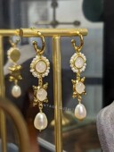 中古vintage法国设计师Goo sens复古巴洛克微镶水晶耳环水滴耳坠