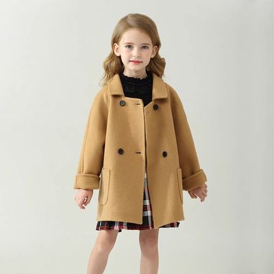 女童双面羊绒2025春季新款韩版洋气儿童秋冬大衣宝宝羊毛呢子外套