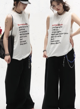 [GINGER]BabeFish Onze美式街头字母印花无袖t恤男女同款坎肩背心