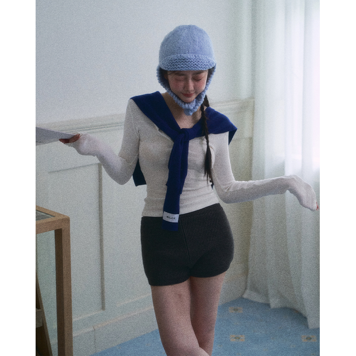 WiLdR针织低腰短裤修身包臀裤