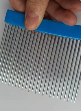 纺织厂分纱梳挡车工具25T25齿大梳子整经机轴理纱塑料兰色柄铁齿