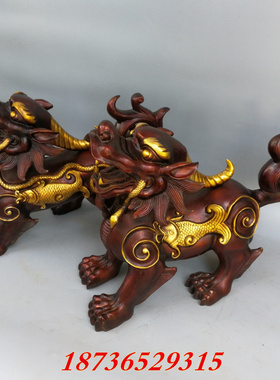 纯铜貔貅招财天禄独角兽摆件