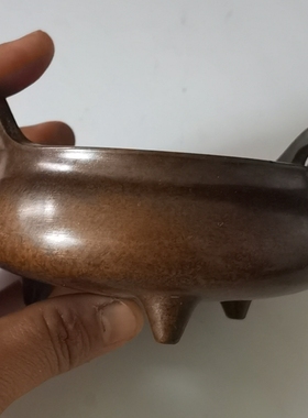 香炉纯铜大号仿古桥耳炉线香香插香薰炉家用茶道供佛香具用品摆件