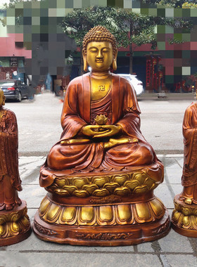 铜释迦牟尼佛祖佛像纯铜阿难迦叶尊者摩诃迦叶一佛二弟子一套铜像