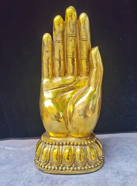 纯铜如来神掌佛手摆件工艺品