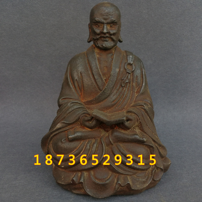 仿古新款铁器铸铁十八罗汉达摩佛像铁像长媚祖师罗汉古董装饰摆件