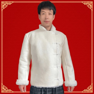冬季 盘扣立领翻领羊皮毛一体内胆男女保暖棉衣 加厚羊皮袄新中式