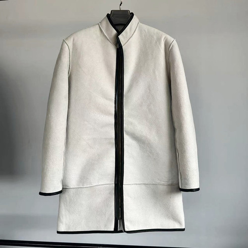 中长款绵羊皮内胆立领中长款皮衣