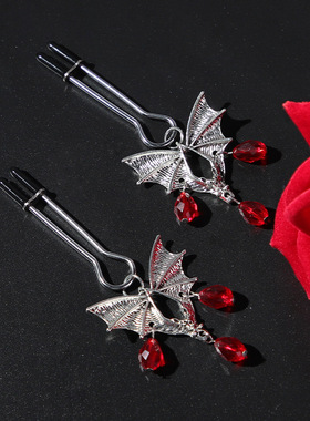 夹子道具蝙蝠红宝石夹