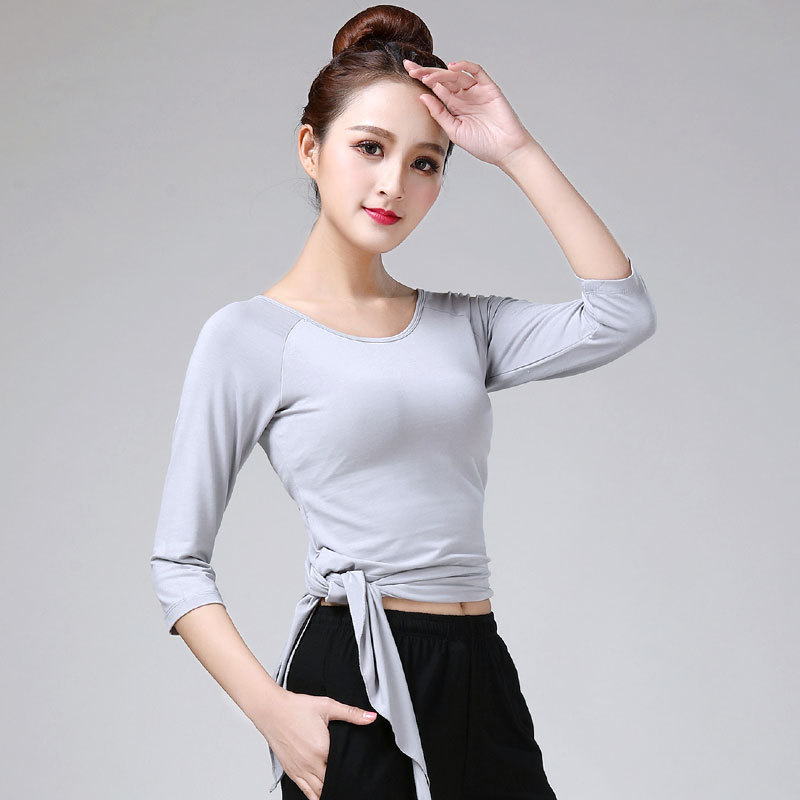 现代舞蹈服上衣女 莫代尔肚皮舞演出服体练功表演服拉丁舞服