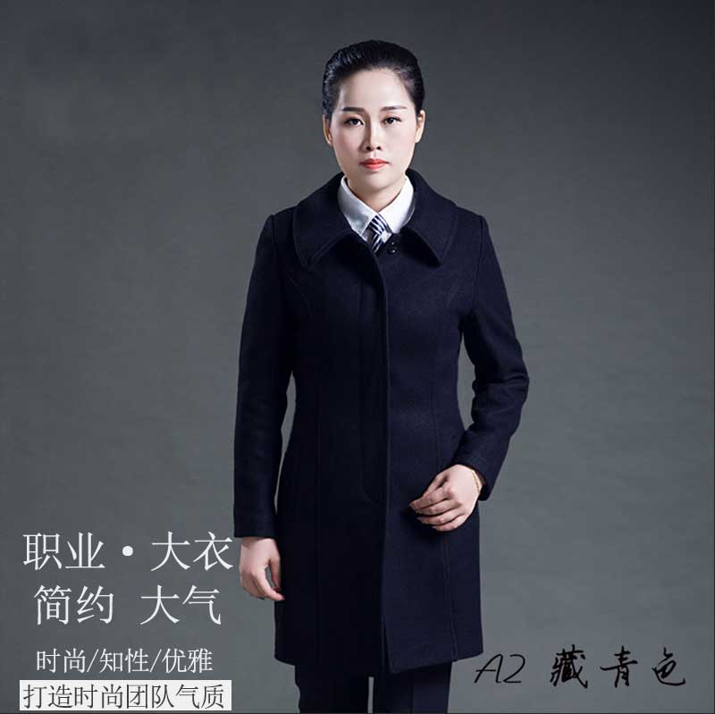 银行酒店销售职业呢子大衣女加棉加厚中长款毛呢外套工作服马夹款