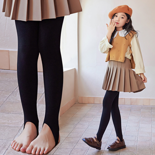 儿童打底裤薄绒女孩白色连裤袜女童舞蹈袜踩脚打底袜练功专用春秋