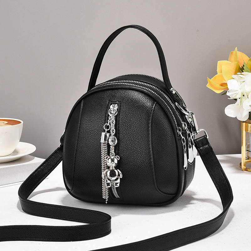 妈妈包多层拉链单肩斜挎包