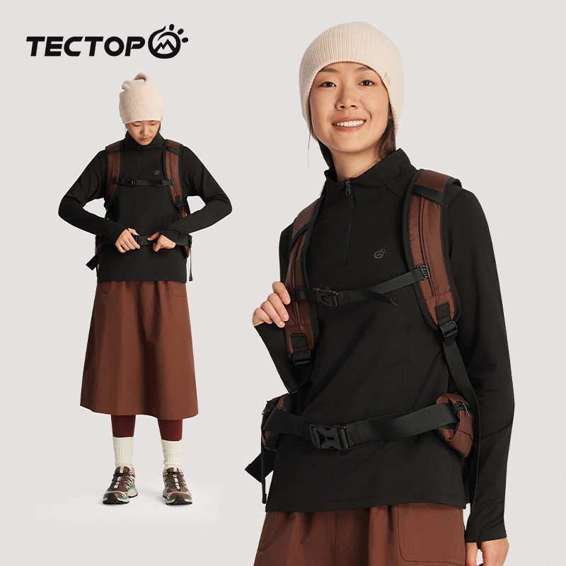 探拓户外速干T恤女春秋打底衫登山徒步半开衫立领透气运动长袖T恤,户外/登山/野营/旅行用品,速干T恤,淘宝优惠券,粉丝福利购,淘宝优惠卷