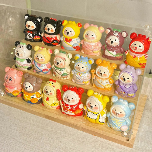 迷你背包熊石膏娃娃涂色diy公仔