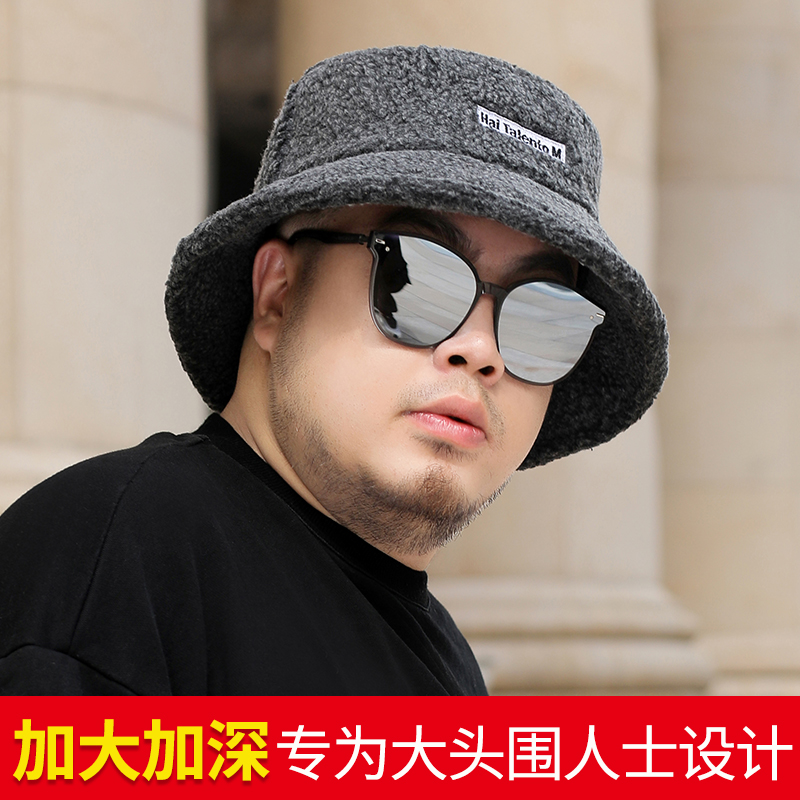 帽子男大头围渔夫帽潮冬天羊羔毛大头大脸圆脸适合的秋冬胖脸盆帽,服饰配件/皮带/帽子/围巾,帽子,淘宝优惠券,粉丝福利购,淘宝优惠卷