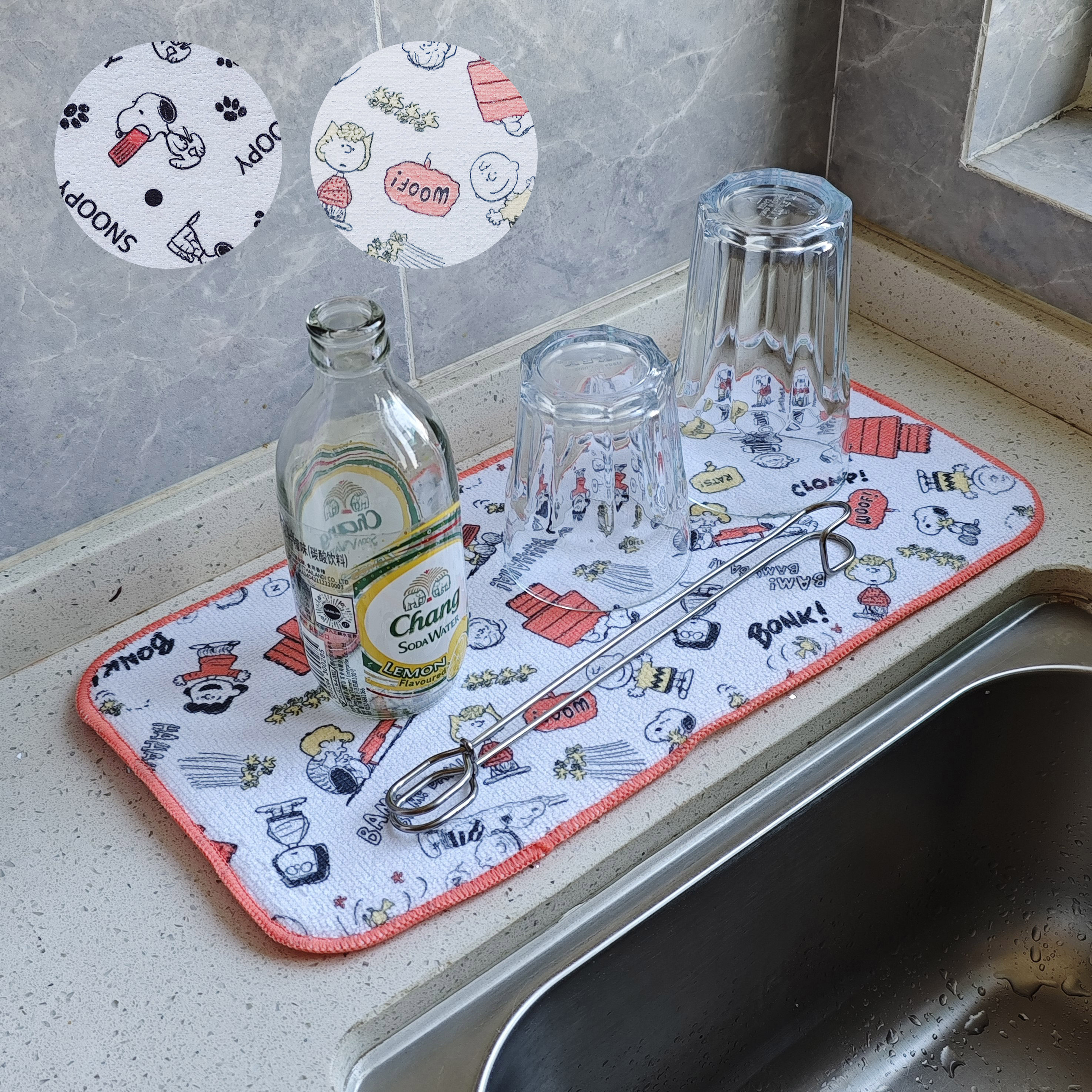 20*40cm卡通狗小号长条厨房台面水槽边吸水垫沥水快干餐边柜杯垫,餐饮具,餐垫,淘宝优惠券,粉丝福利购,淘宝优惠卷