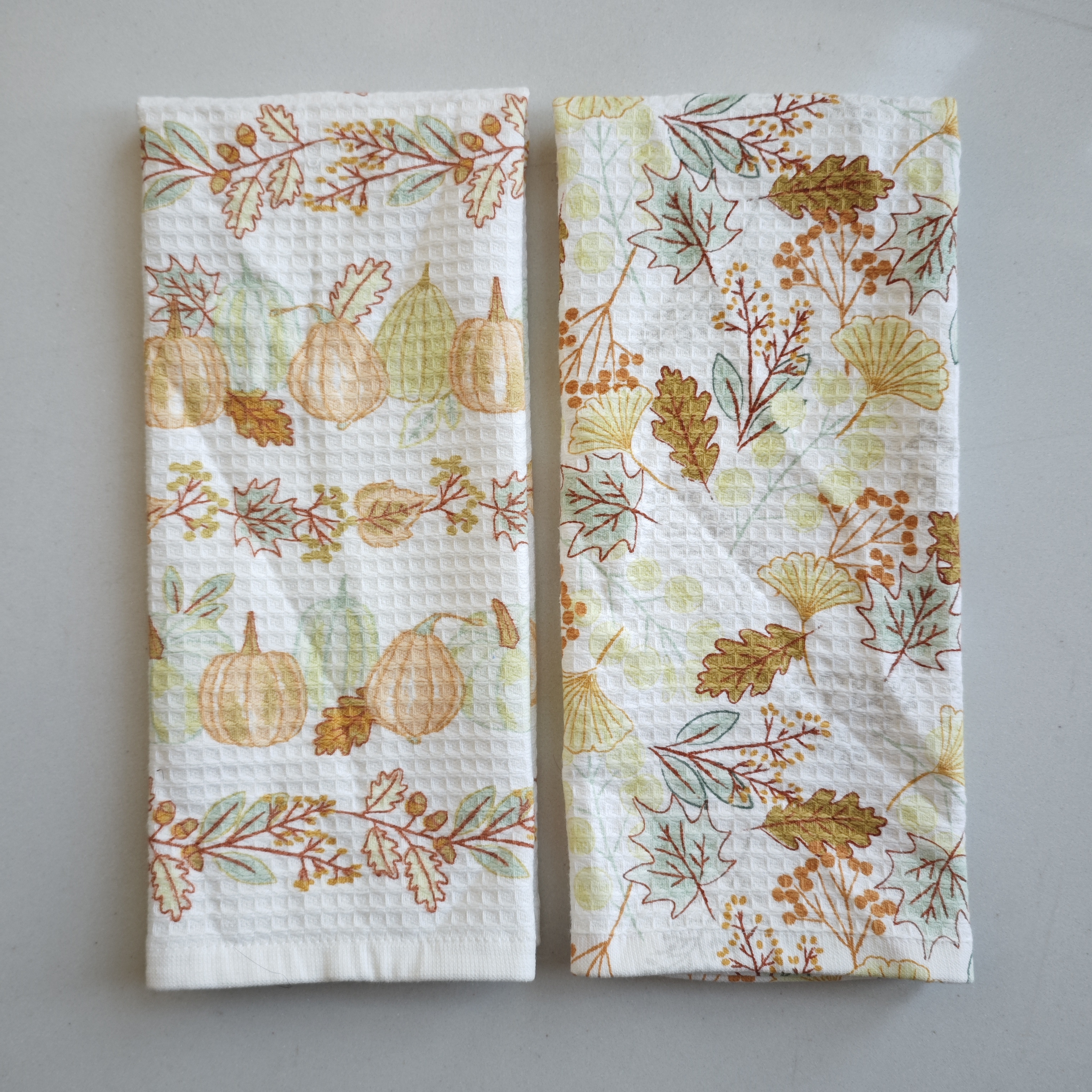 数量少秋收系列外单余印花厨房巾华夫格南瓜落叶加厚高品质洗脸