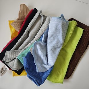 10条彩色条纹抹布洗碗清洁布厨房用超细纤维全涤除尘布顺滑去污