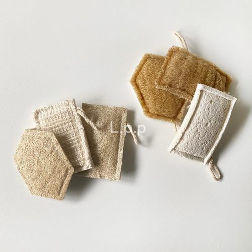 丝瓜筋木浆棉带挂绳清洁海绵