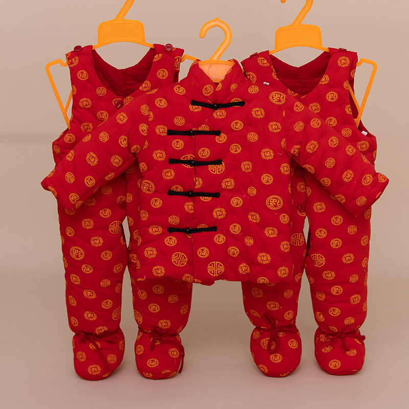 婴儿手工棉服小童棉裤包脚偏襟连脚婴儿包脚棉衣冬季纯棉花加厚冬,童装/婴儿装/亲子装,棉袄/棉服,淘宝优惠券,粉丝福利购,淘宝优惠卷