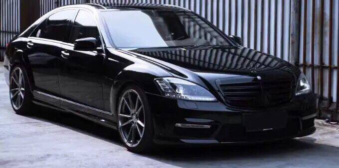 适用于奔驰S级W221 S300S350改装S65AMG运动款大包围前杠后杠侧群