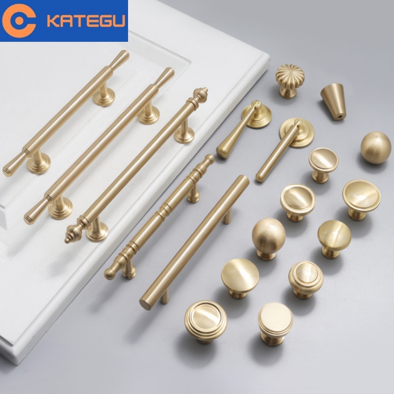 现代简约衣柜门拉手五金家具橱柜黄铜本色鞋柜手把金色柜子门把手